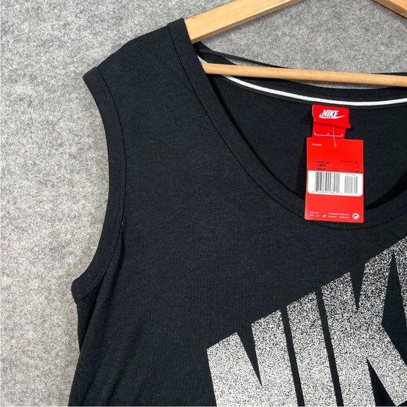 NIKE Tank Top Size Large Womens Black Sleeveless Crew Neck Cotton Activewear NEW - Picture 2 of 10